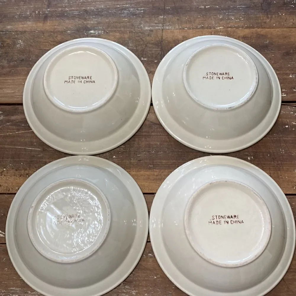 Lot of 4 Stoneware Serving Bowls